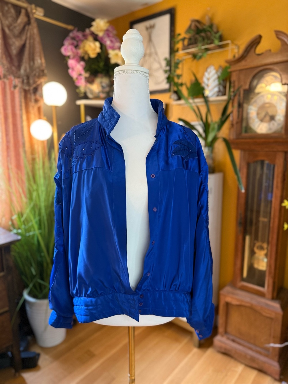 Vintage Satin Bomber Jacket